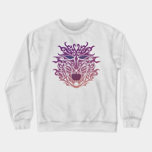 Purple Tribal Tattoo Ghost Mask Crewneck Sweatshirt by ZeichenbloQ